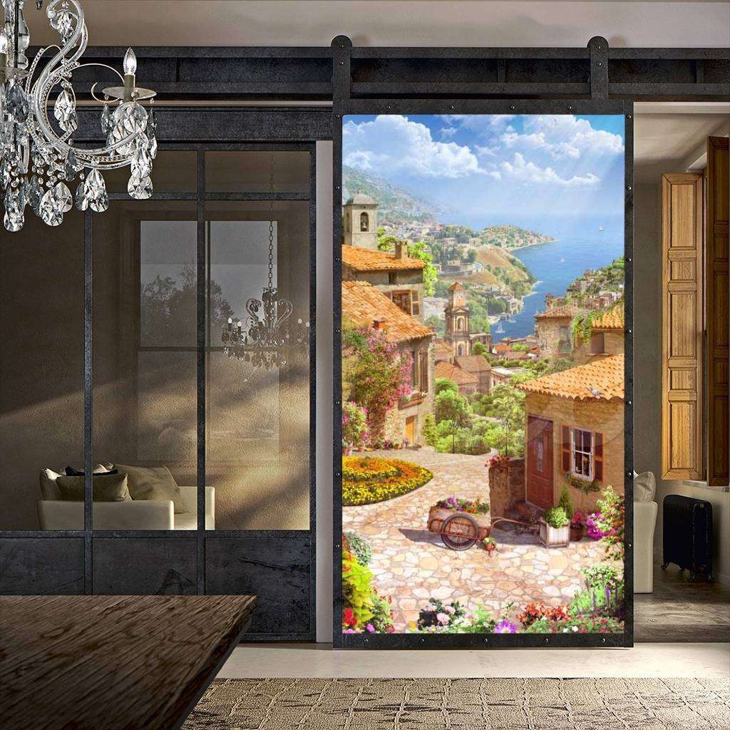 Фотообои Улочка уходящая вниз к синему морю  11-148