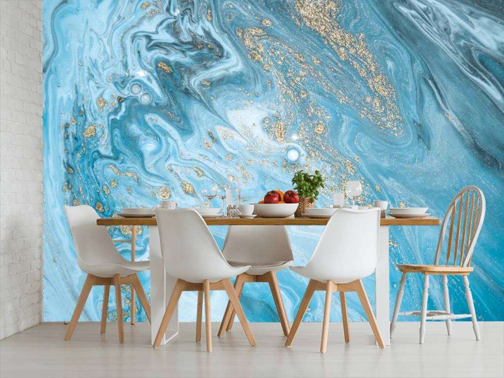 Фотообои в интерьере флюид арт - млечный путь  9-926 фото