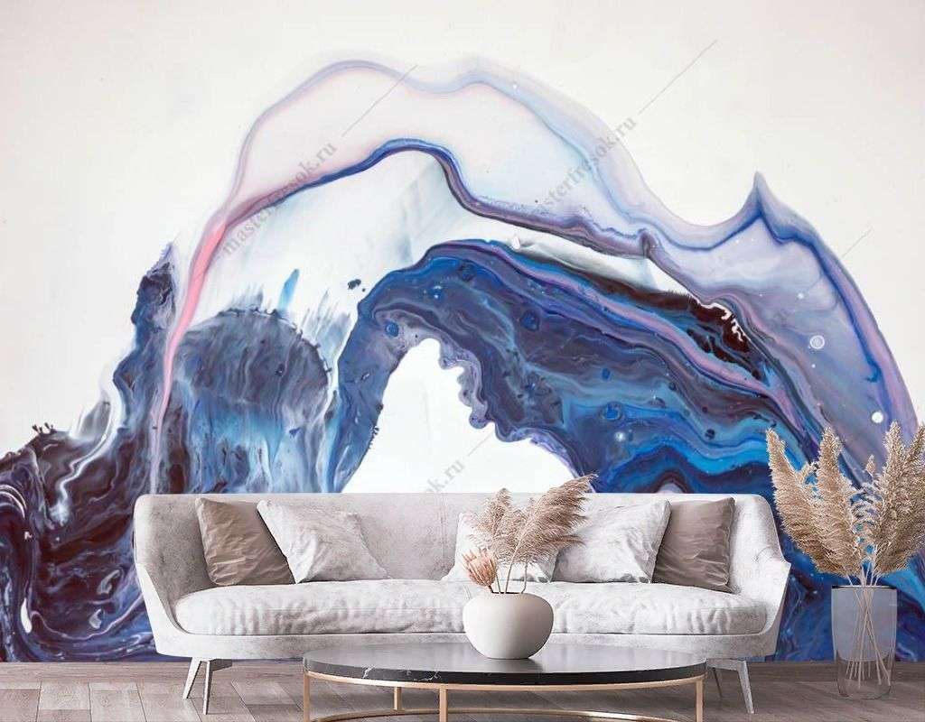 Фотообои в интерьере флюид арт волна  9-1300 фото