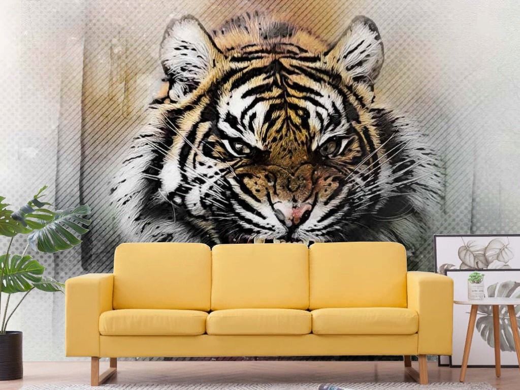 Фотообои Рычащий тигр  17-4299