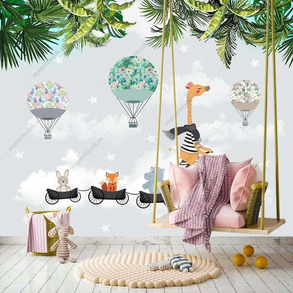 Фотообои в интерьере веселое путешествие  12-1456 фото