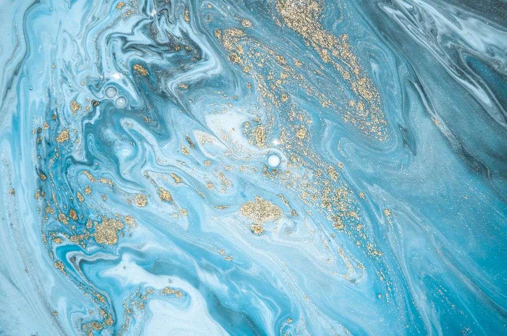 Фотообои в интерьере флюид арт - млечный путь  9-926 фото