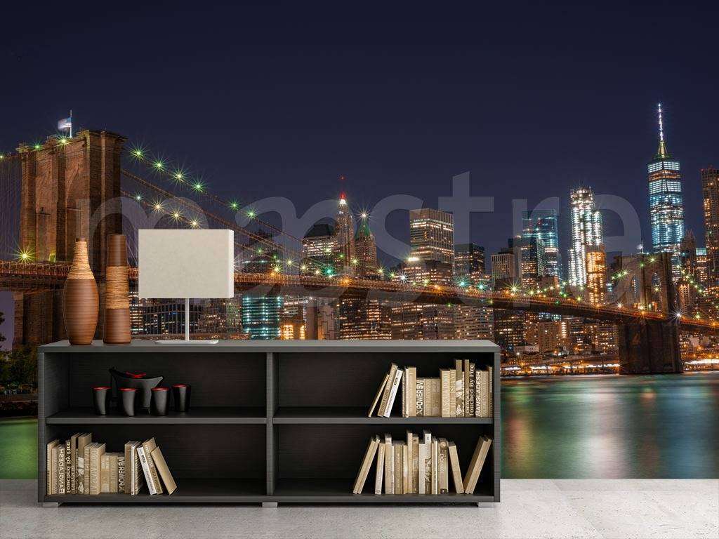 Фотообои в интерьере 3д бруклинский мост  9-844 фото