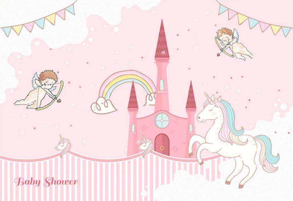 Фотообои в интерьере замок и единорог  15-346 фото