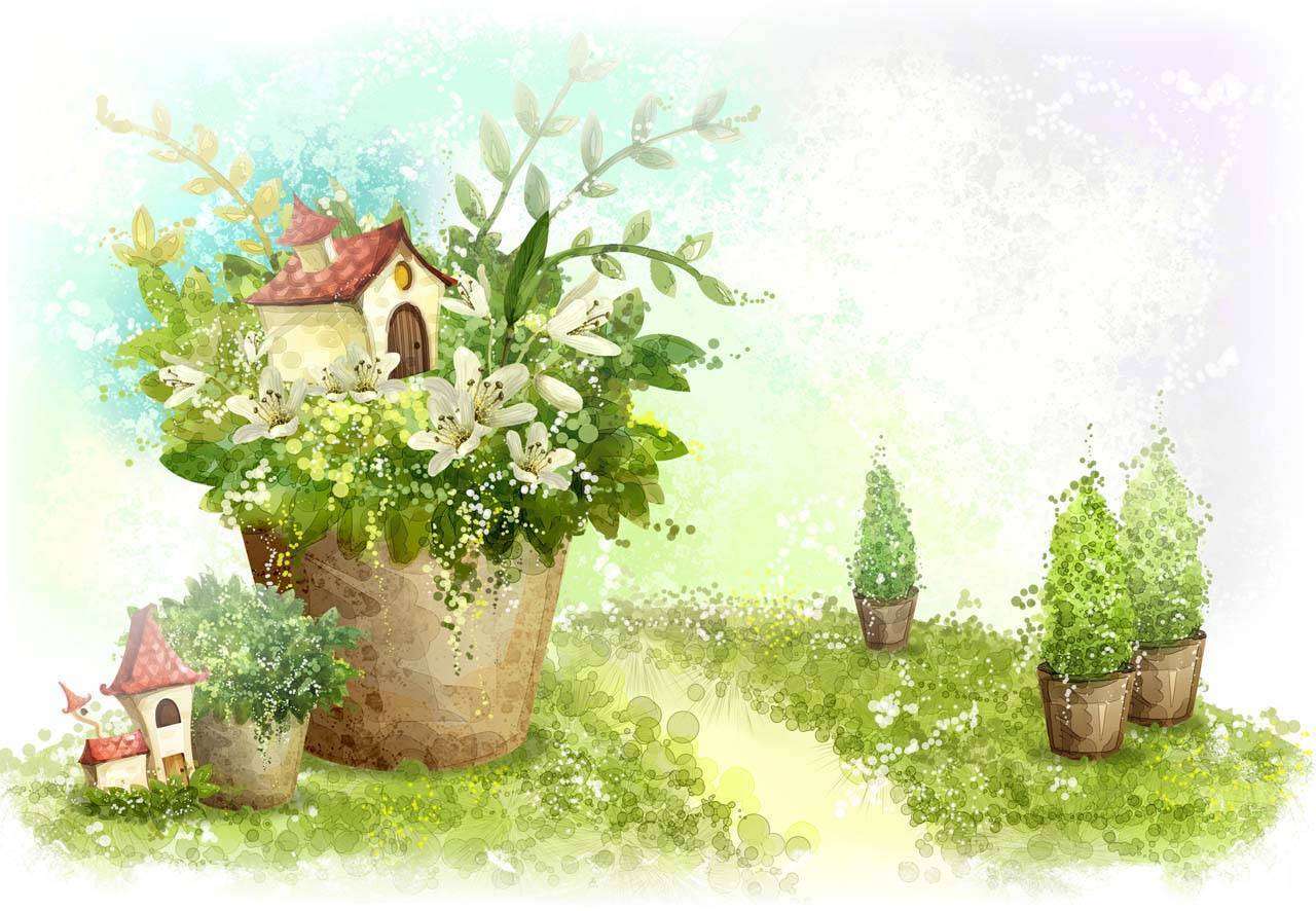 Фотообои в интерьере очаровательная полянка  12-301 фото