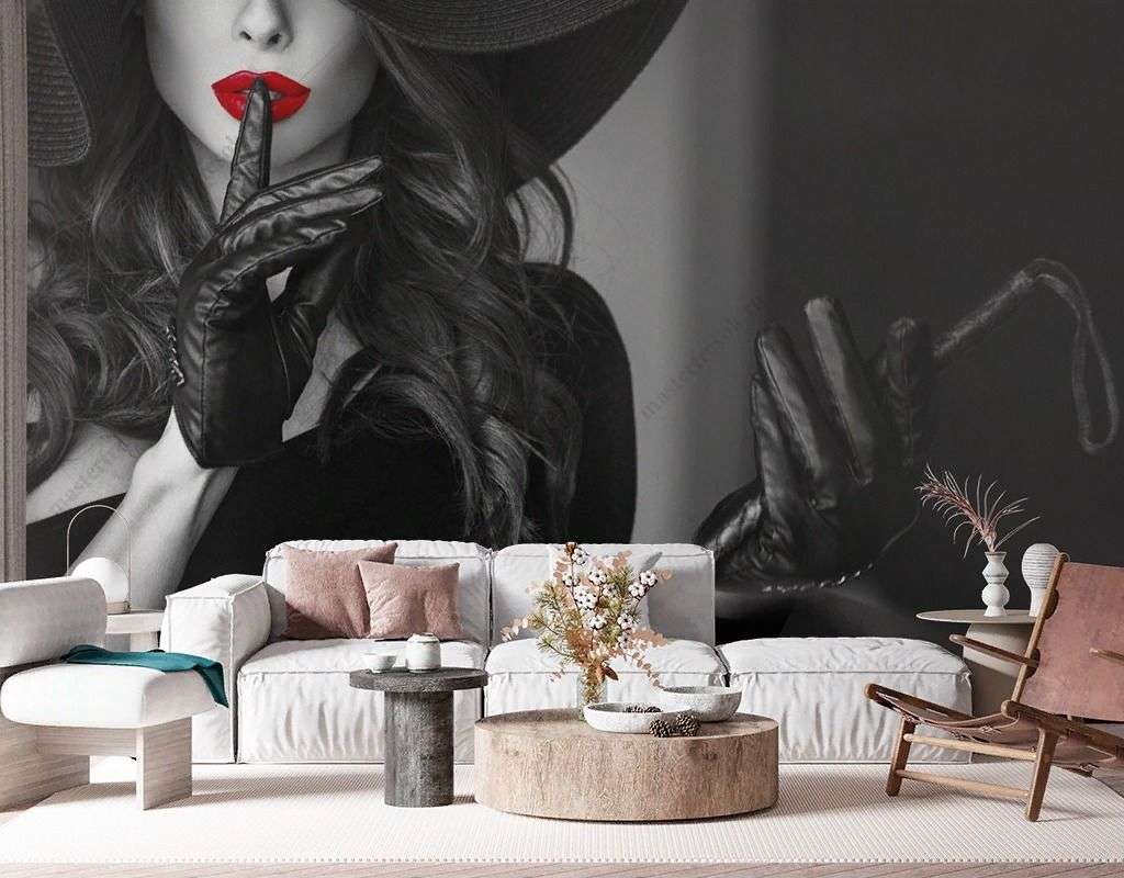 Фотообои в интерьере леди со стеком  9-1765 фото