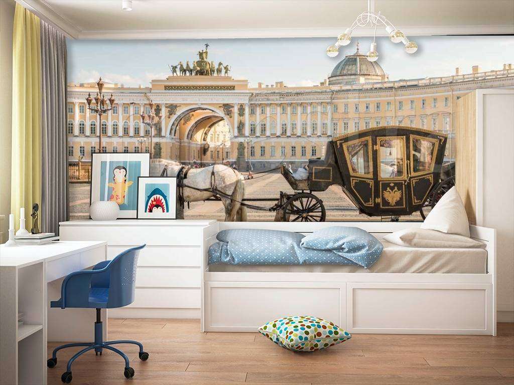 Фотообои в интерьере петропавловская крепость в санкт петербурге  9-641 фото