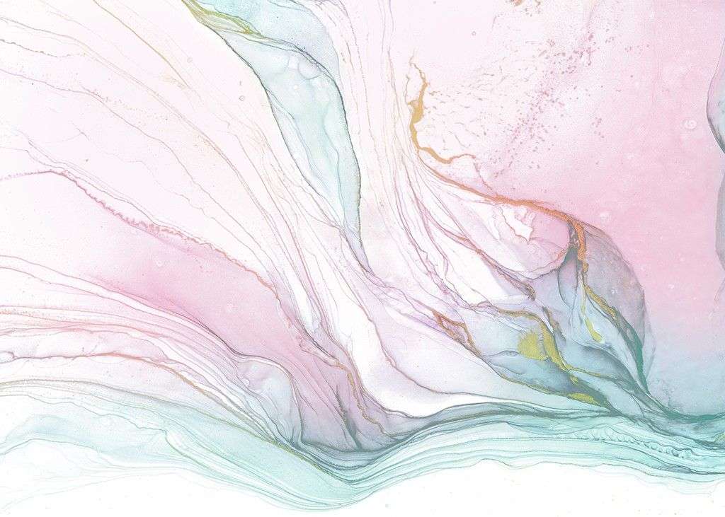 Фотообои в интерьере флюид арт легкий розовый с голубым   14-703 фото