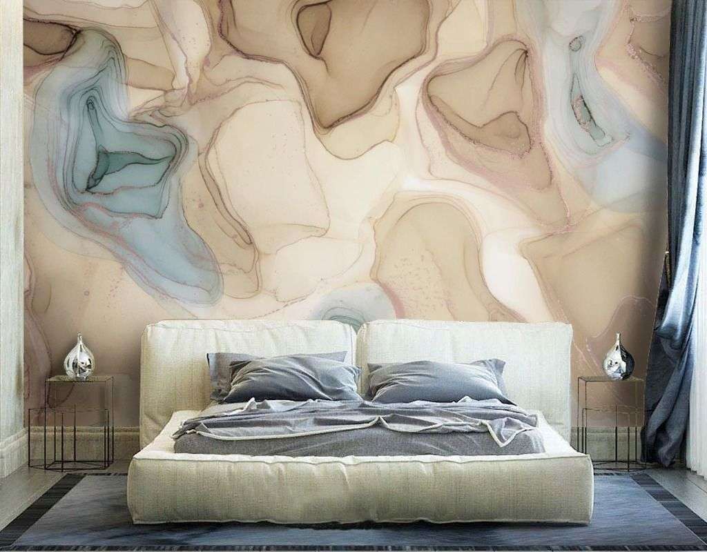 Фотообои в интерьере флюид темный бежевый  9-2044 фото