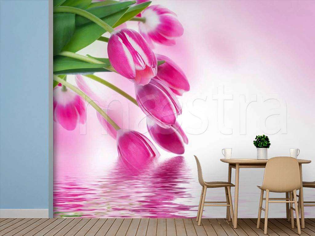 Фотообои Тюльпаны над водой  10-130