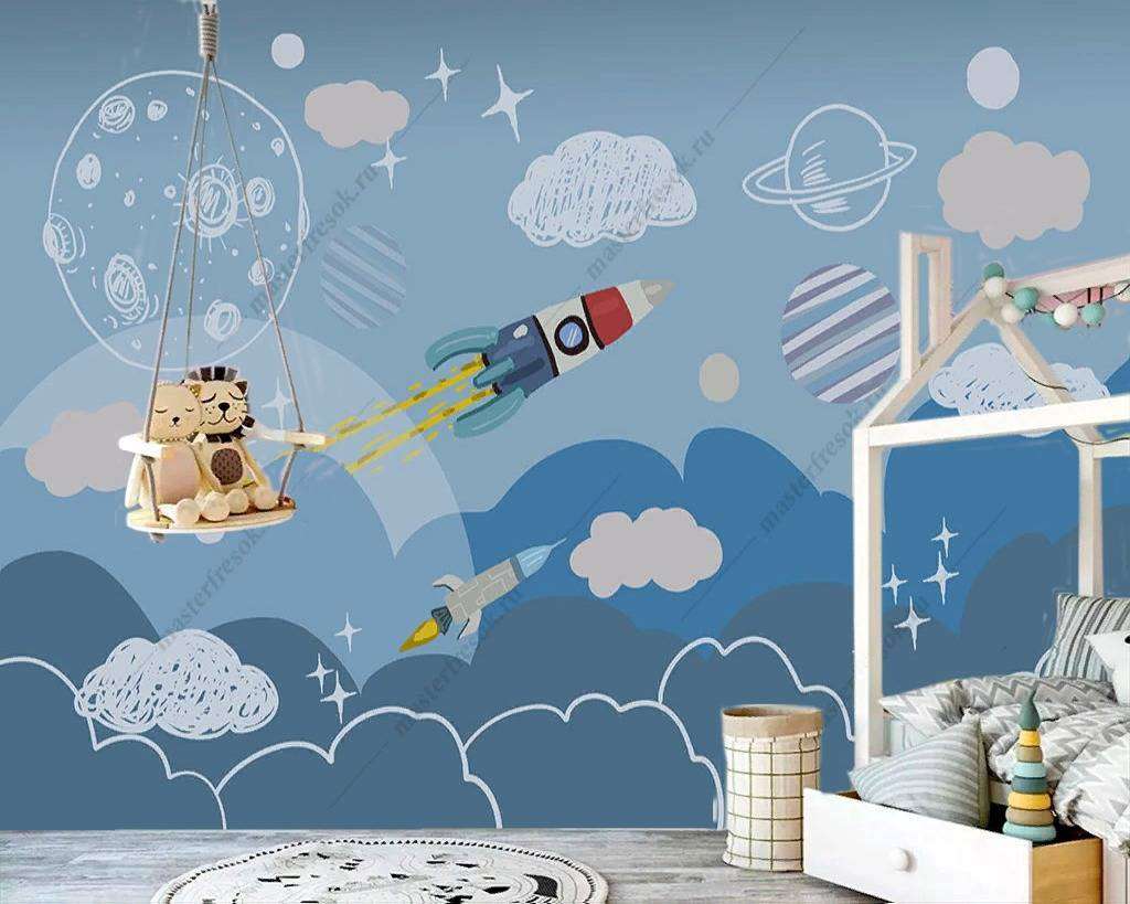 Фотообои в интерьере космос детский  12-872 фото