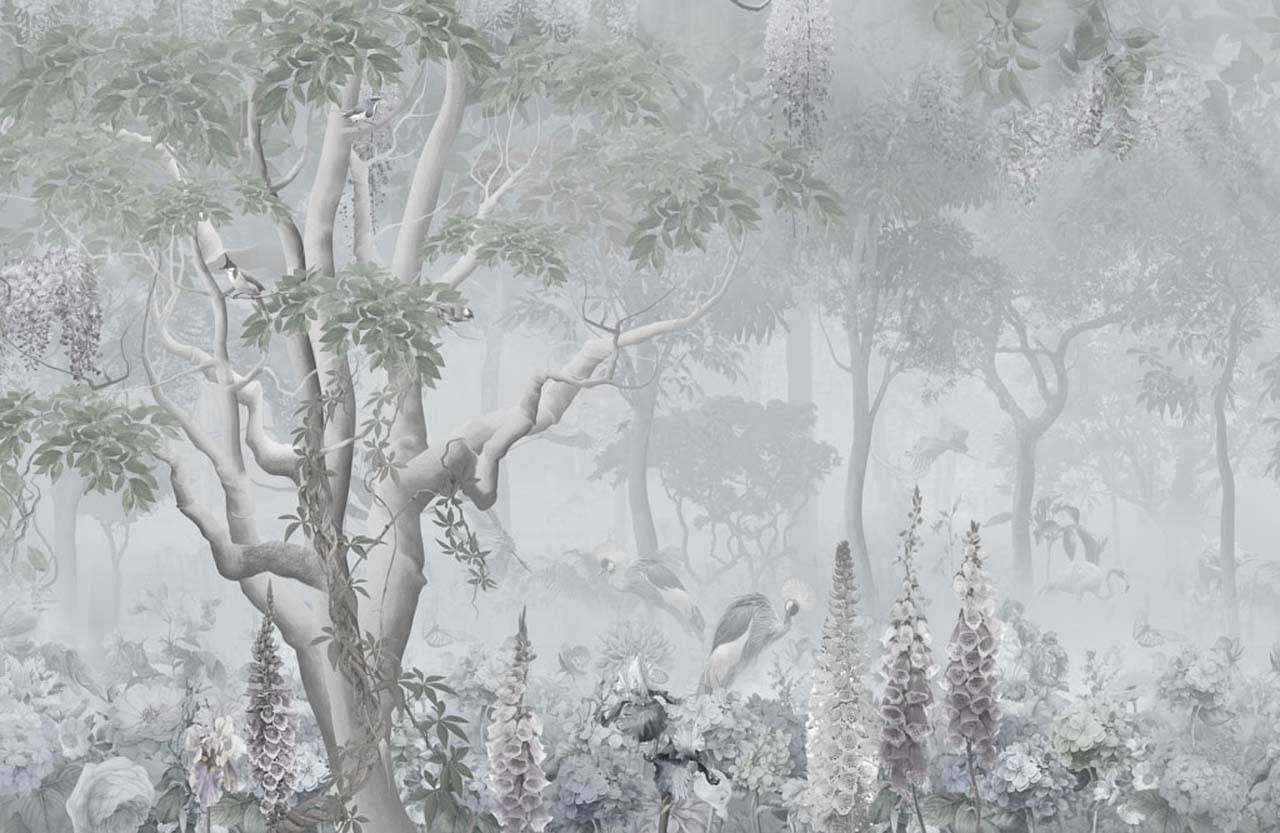 Фотообои в интерьере жар птица в саду  13-090 фото