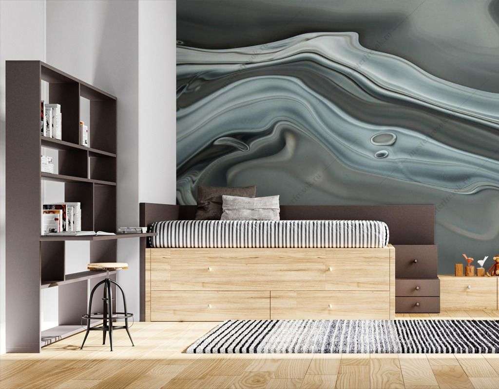 Фотообои в интерьере жидкий металл  9-1531 фото