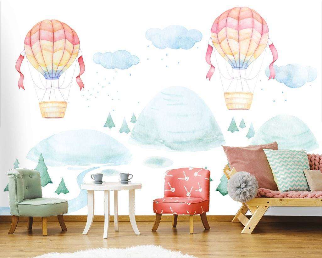 Фотообои Бесшовные обои на стену:  Полет на воздушном шаре. Артикул: 12-620  