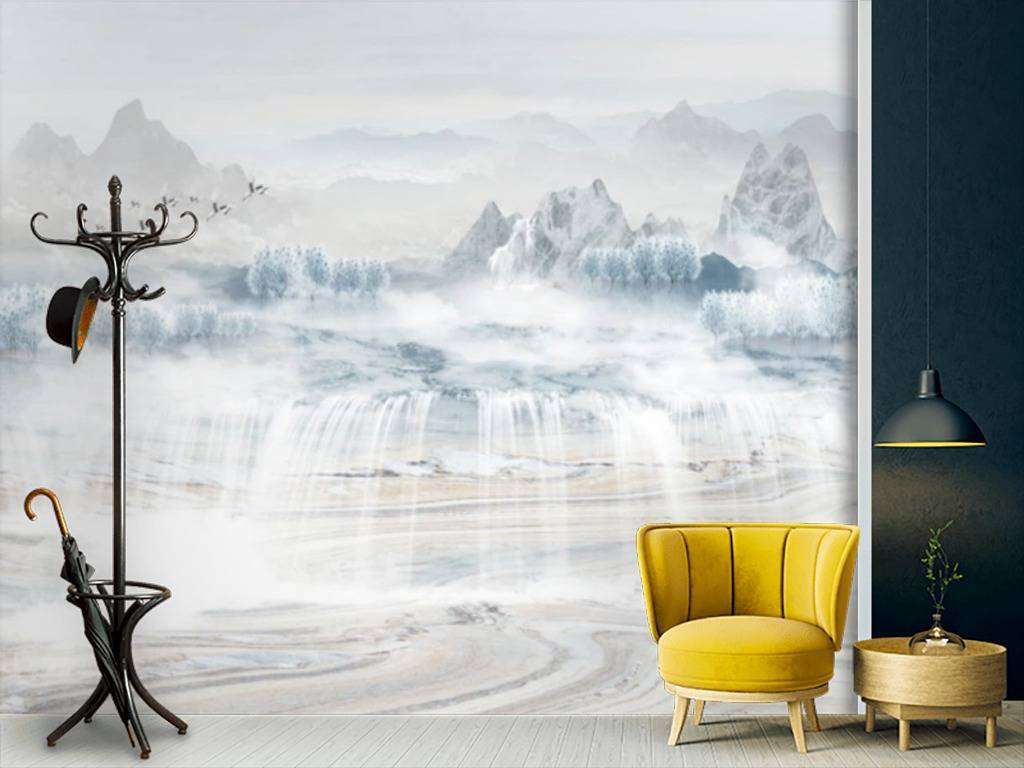 Фотообои в интерьере горы вдалеке  15-657 фото