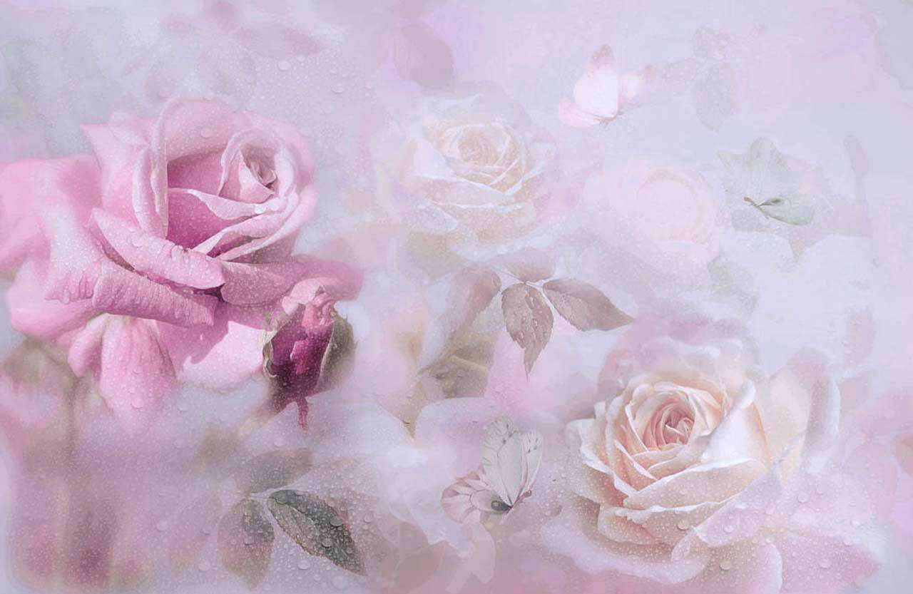 Фотообои в интерьере розы абстракция  13-031 фото