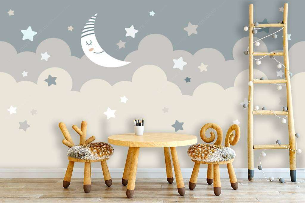 Фотообои в интерьере кучевые облака  12-618 фото