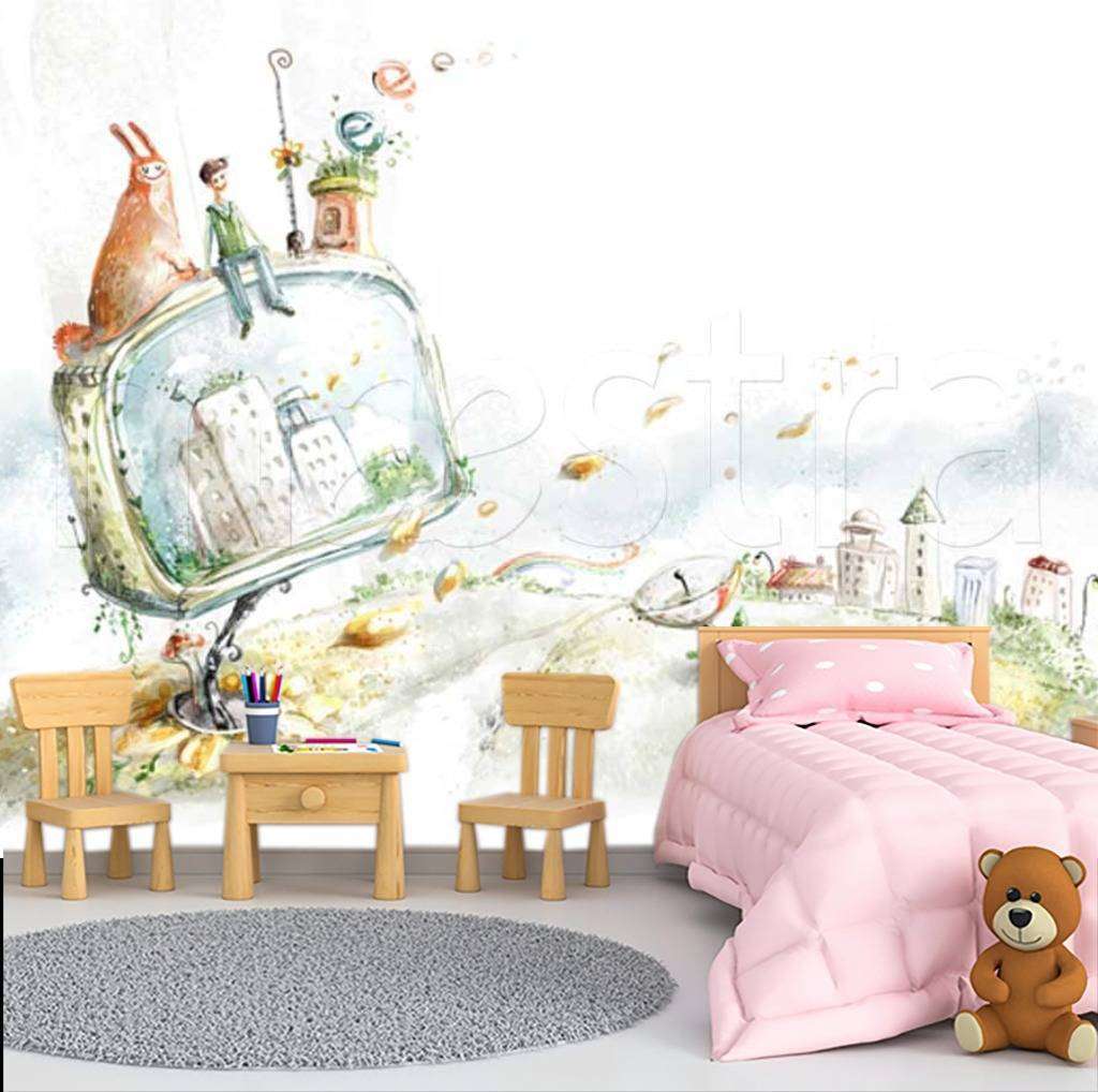 Фотообои в интерьере сказка на большом телевизоре  12-288 фото