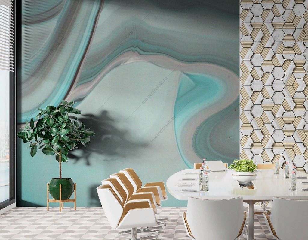 Фотообои Бирюзовый флюид  9-1536