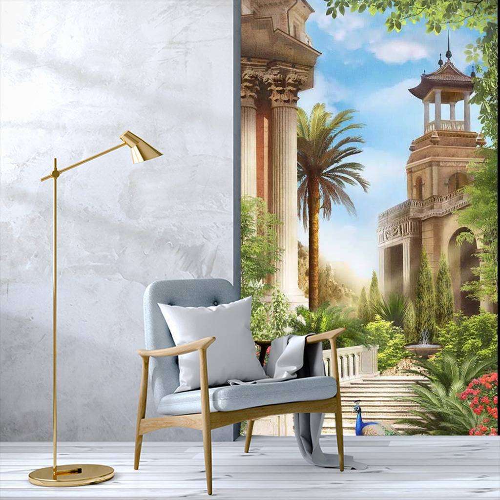 Фотообои Лестница с павлином  17-0094