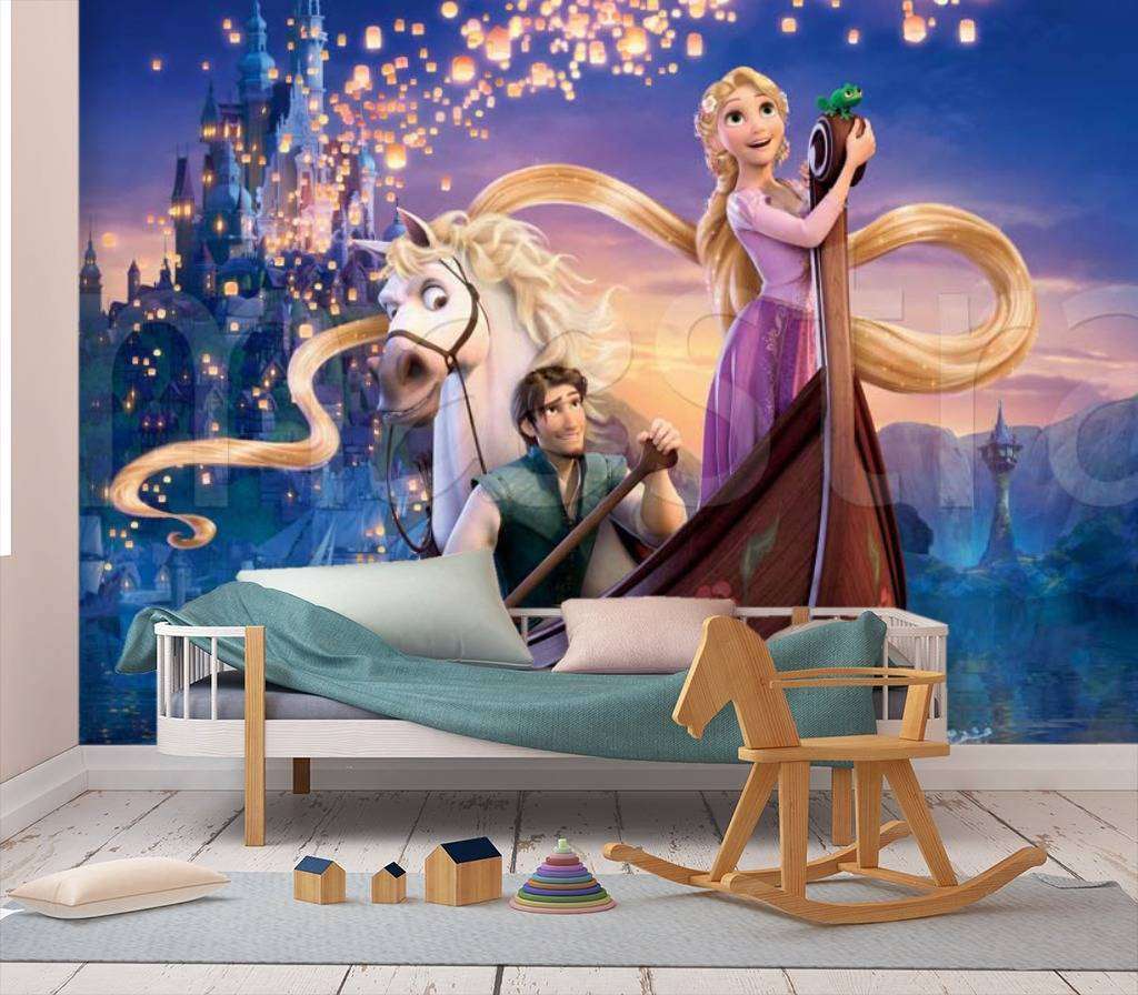 Фотообои в интерьере рапунцель на лодке  3-098 фото