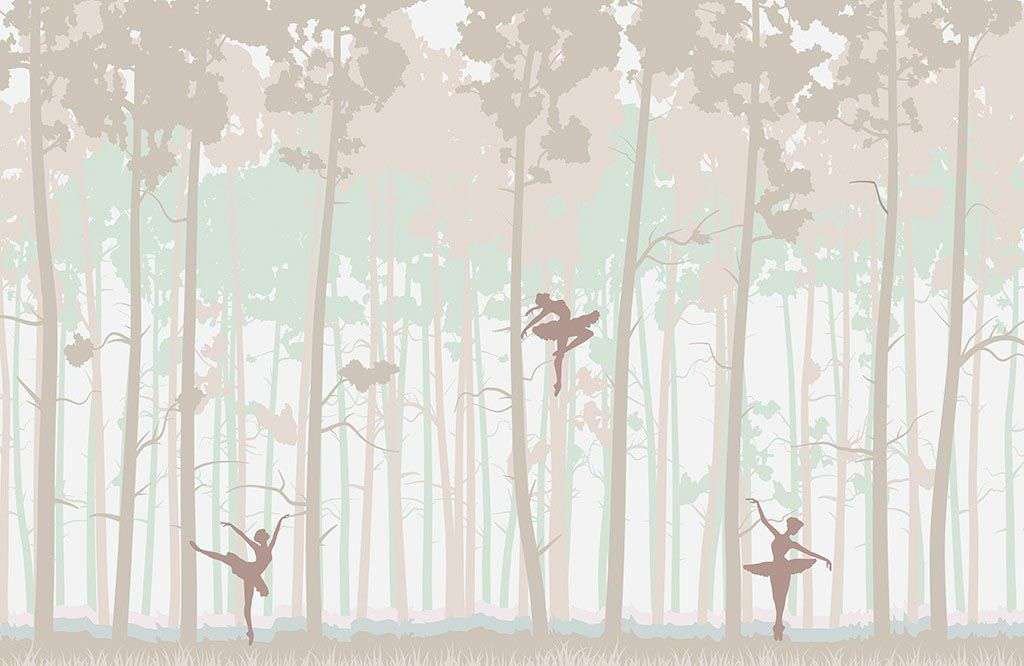 Фотообои в интерьере лес с балеринами  14-401 фото