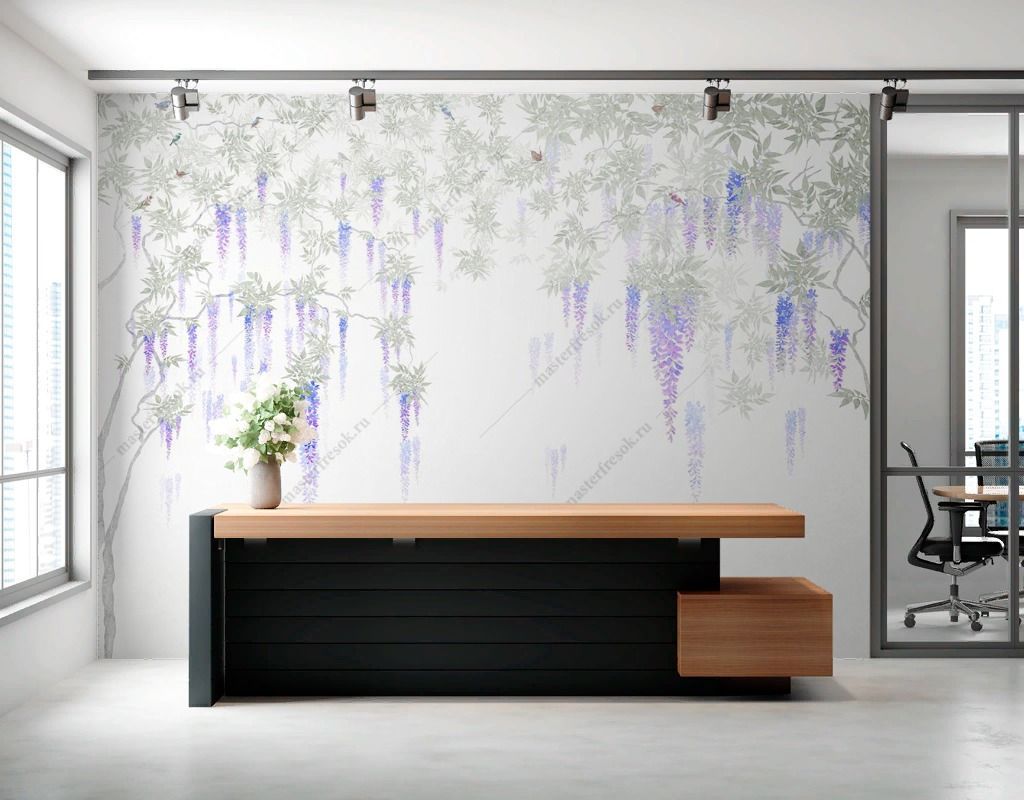 Фотообои Ниспадающие с ветвей цветы  9-1809