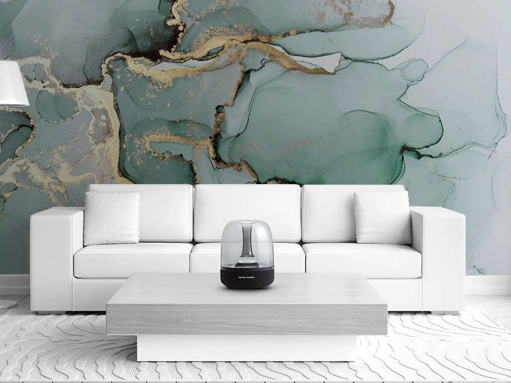 Фотообои Бесшовные обои на стену:  Флюид Арт изумрудный. Артикул: 9-2001  