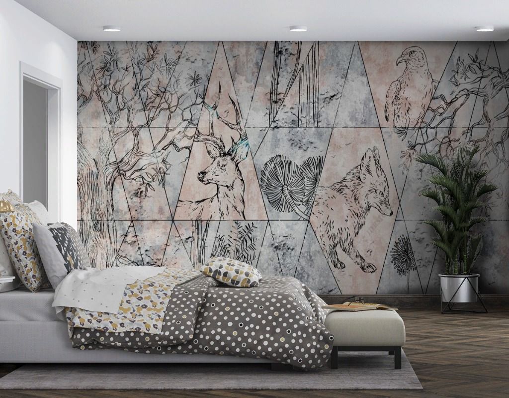 Фотообои Мозайка с животными  9-1686