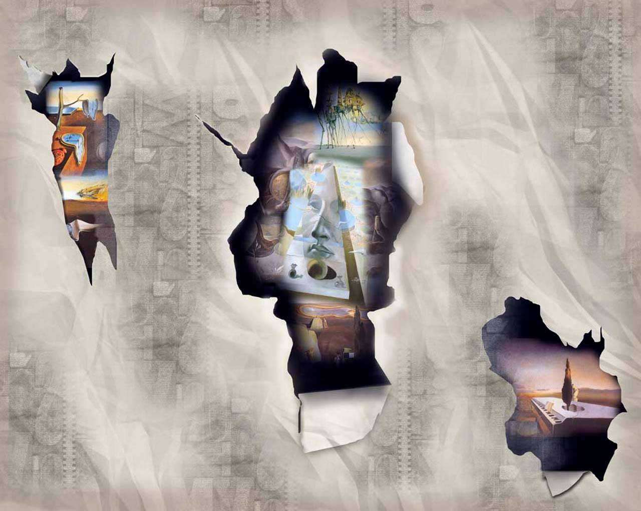 Фотообои в интерьере абстракция дали  5-177 фото