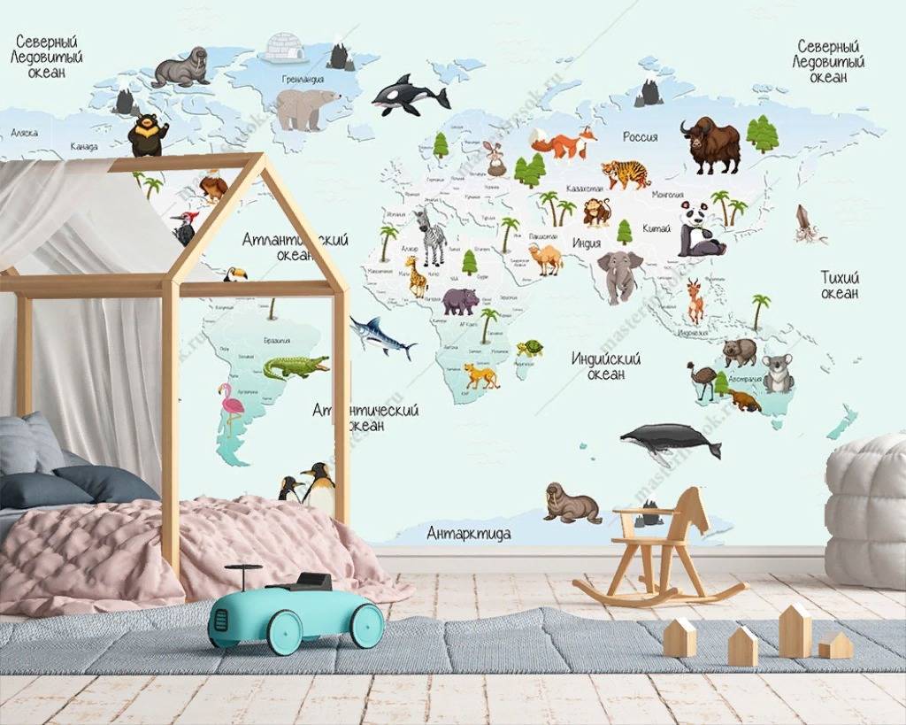 Фотообои Карта мира для детей  12-1152