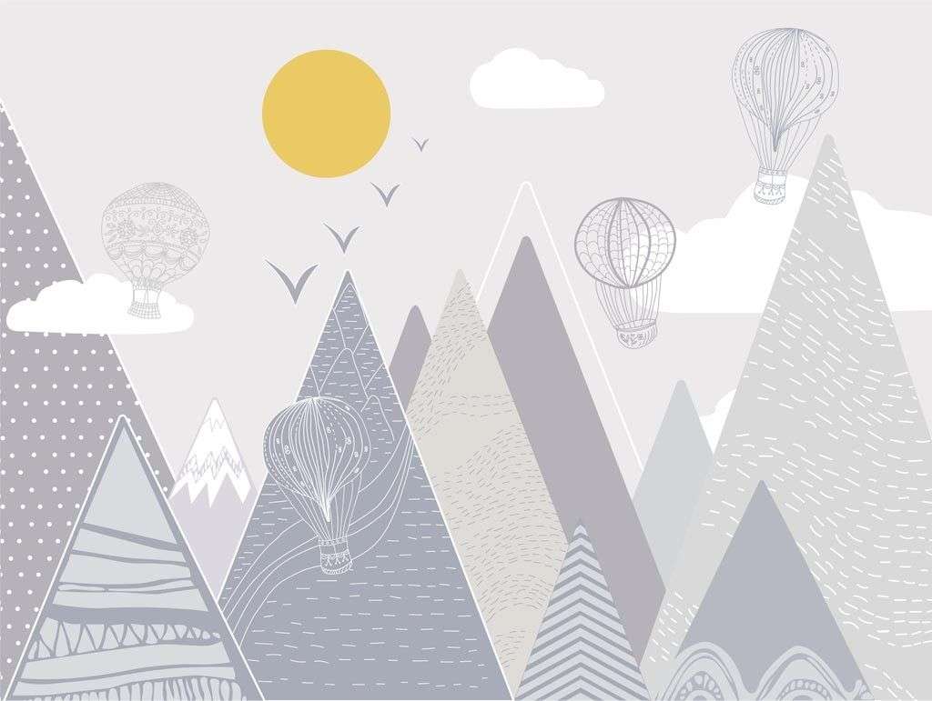 Фотообои в интерьере в детскую скандинавские горы   14-750 фото