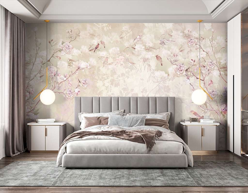 Фотообои Бесшовные обои на стену:  Нежная сакура. Артикул: 13-424  