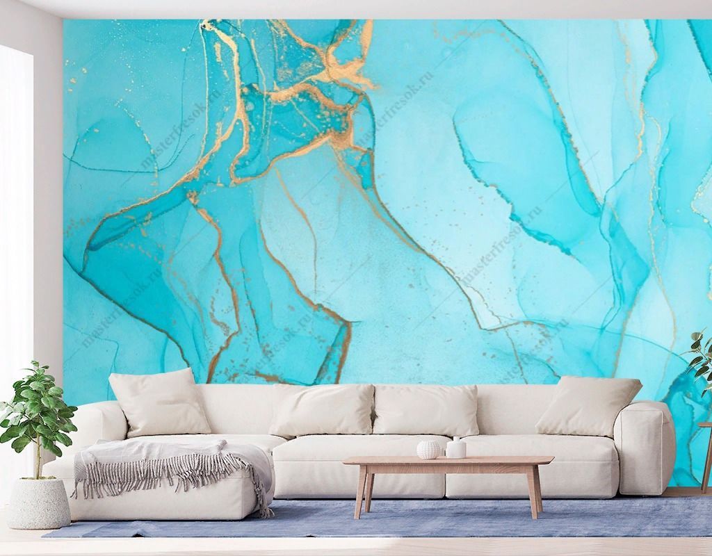 Фотообои Срез камня бирюза  9-1782