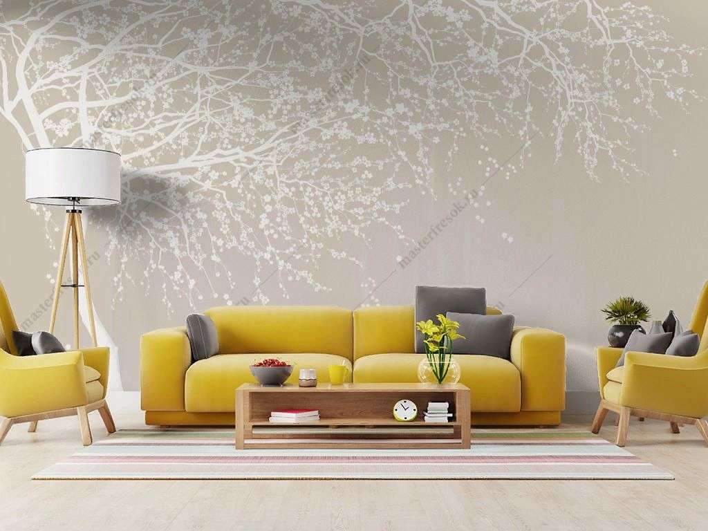 Фотообои в интерьере дерево по ветру  13-640 фото