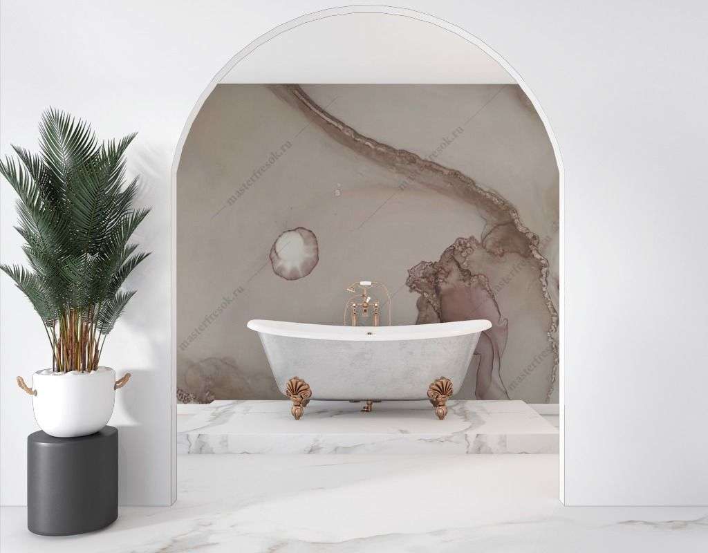 Фотообои в интерьере разводы акварель серые  9-1562 фото