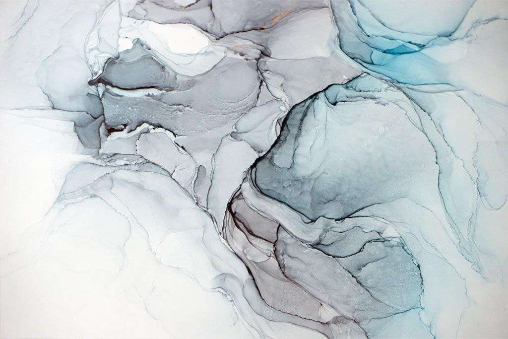 Фотообои в интерьере нежно-голубая акварель  9-1656 фото