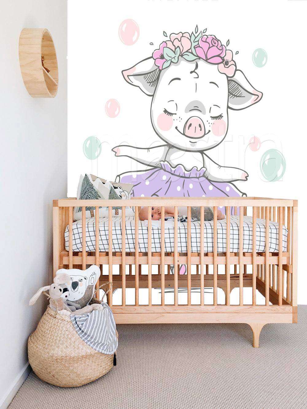 Фотообои в интерьере поросенок балерина  12-483 фото