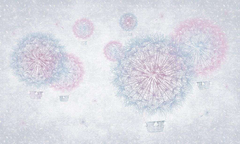 Фотообои в интерьере воздушный шар - одуванчик  12-1324 фото