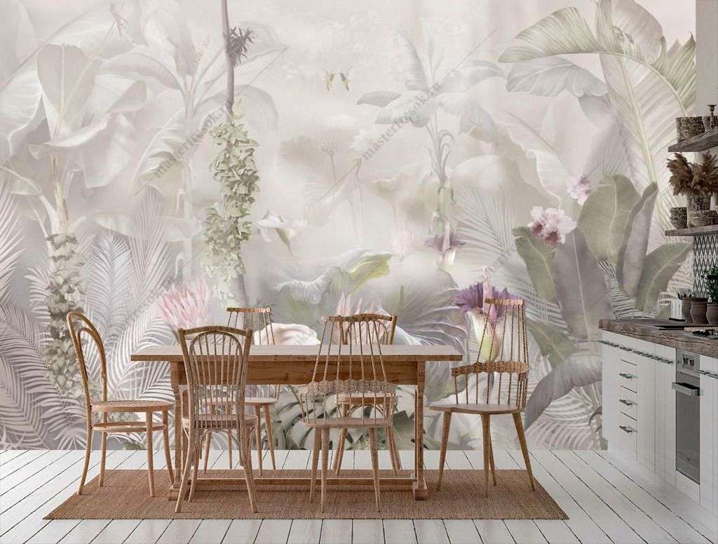 Фотообои в интерьере тропические растения  13-598 фото