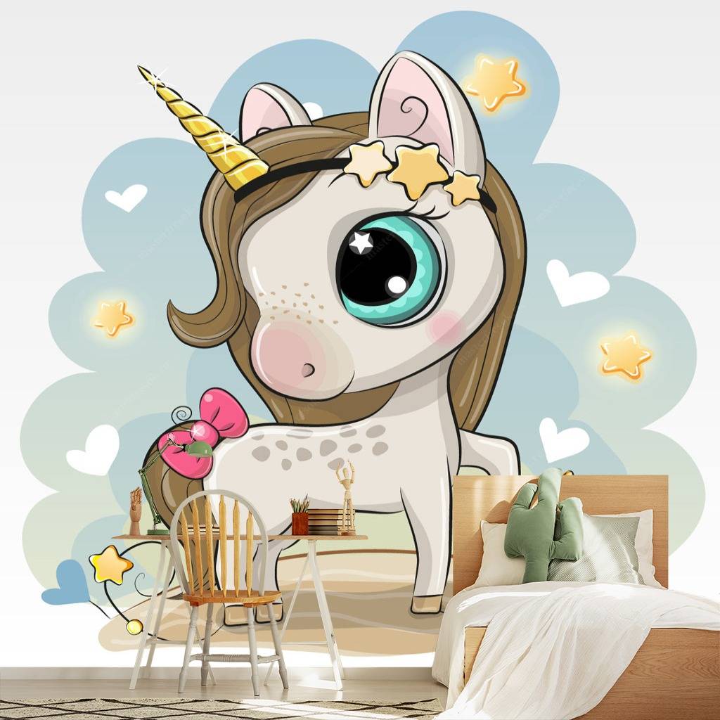 Фотообои Единорог девочка  12-597