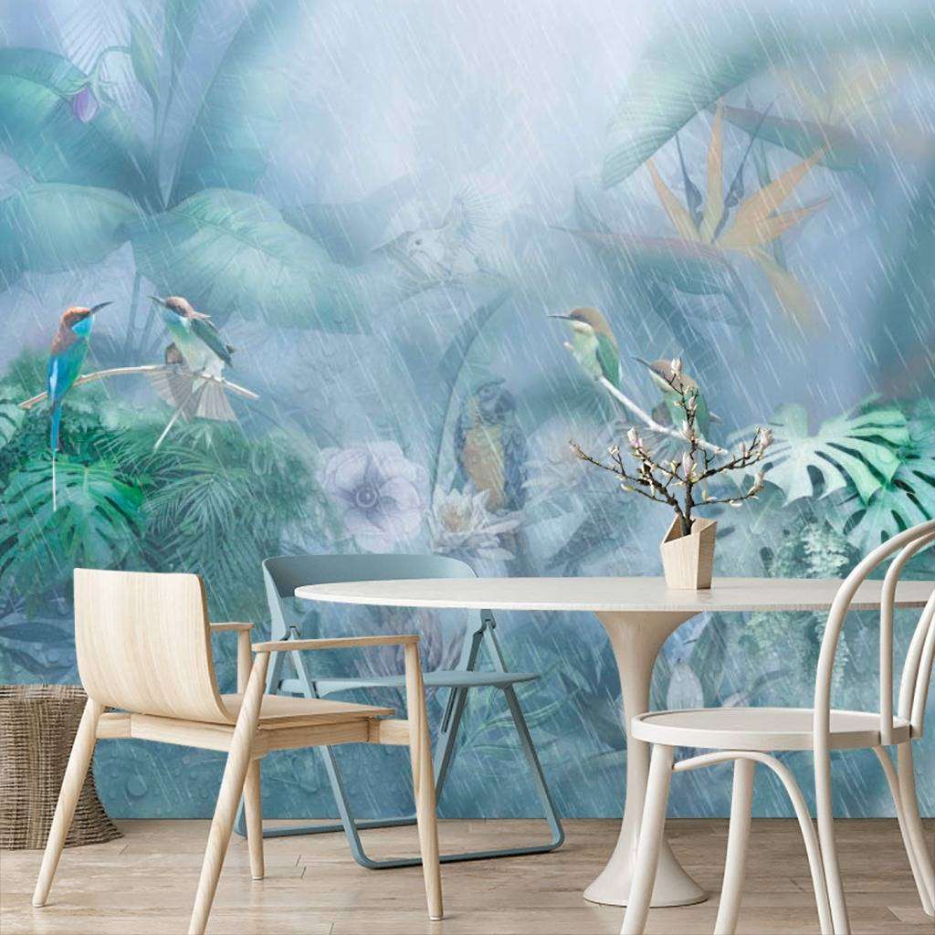 Фотообои Бесшовные обои на стену:  Тропический лес в тумане. Артикул: 13-055  