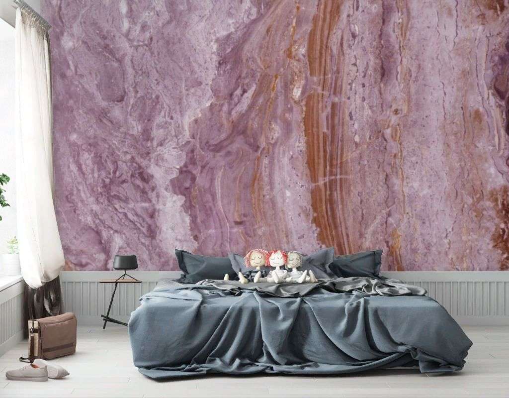 Фотообои в интерьере мрамор розовый  9-1798 фото