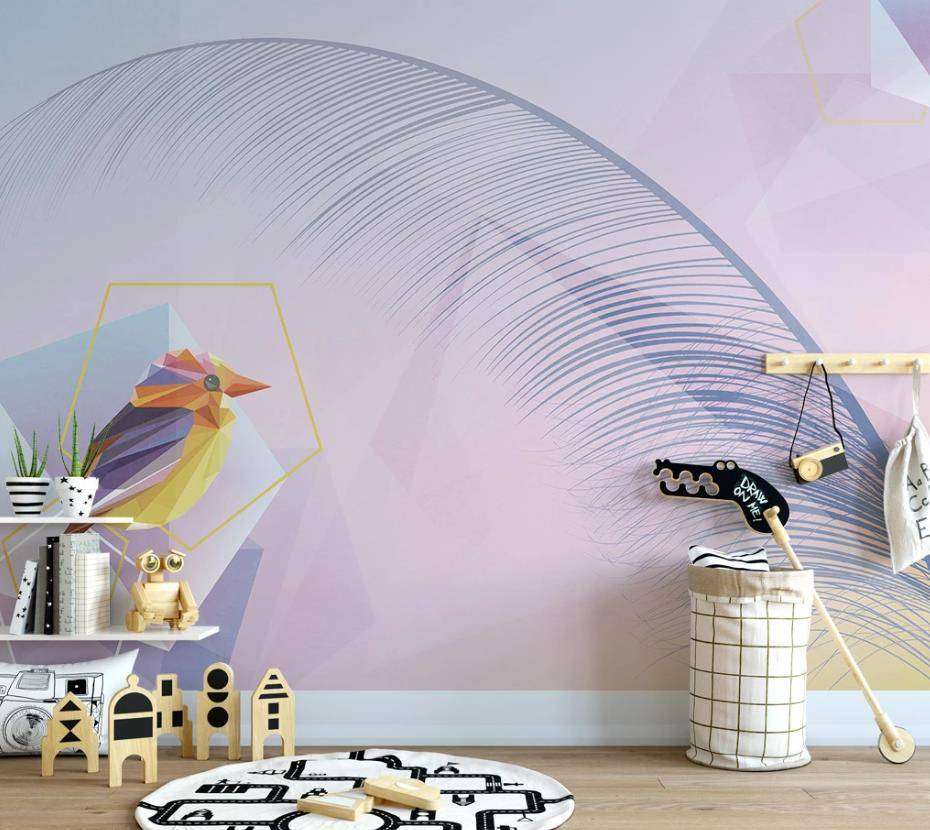 Фотообои в интерьере фиолетовое перо  15-362 фото