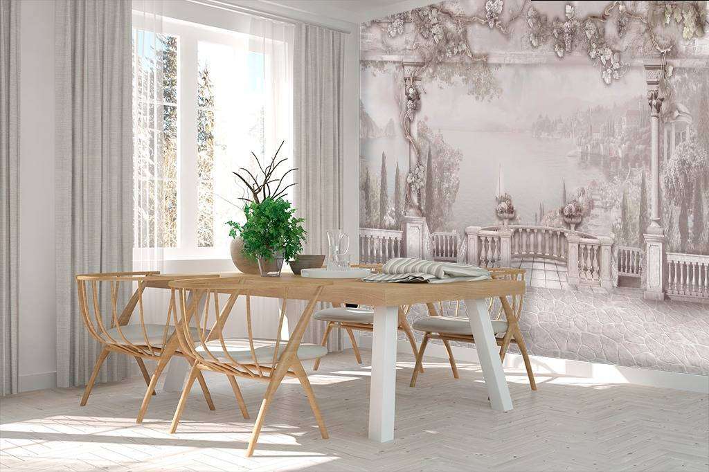 Фотообои в интерьере цветущая терраса  13-079 фото