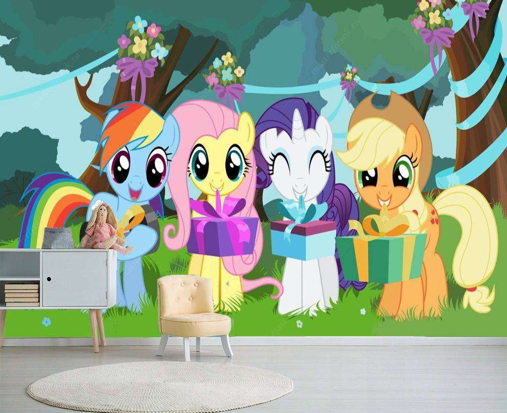 Фотообои в интерьере пони в лесу  12-609 фото