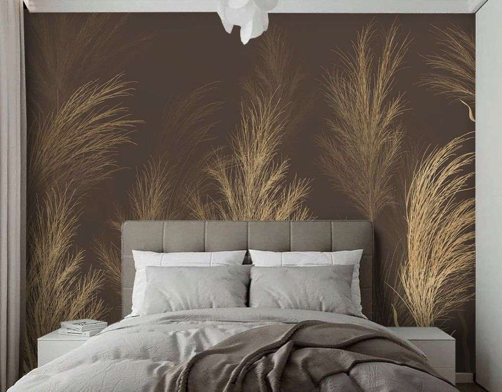 Фотообои в интерьере веточки пушистые светлые  9-1997 фото