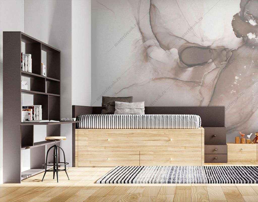 Фотообои в интерьере светлый фон флюид  9-1549 фото