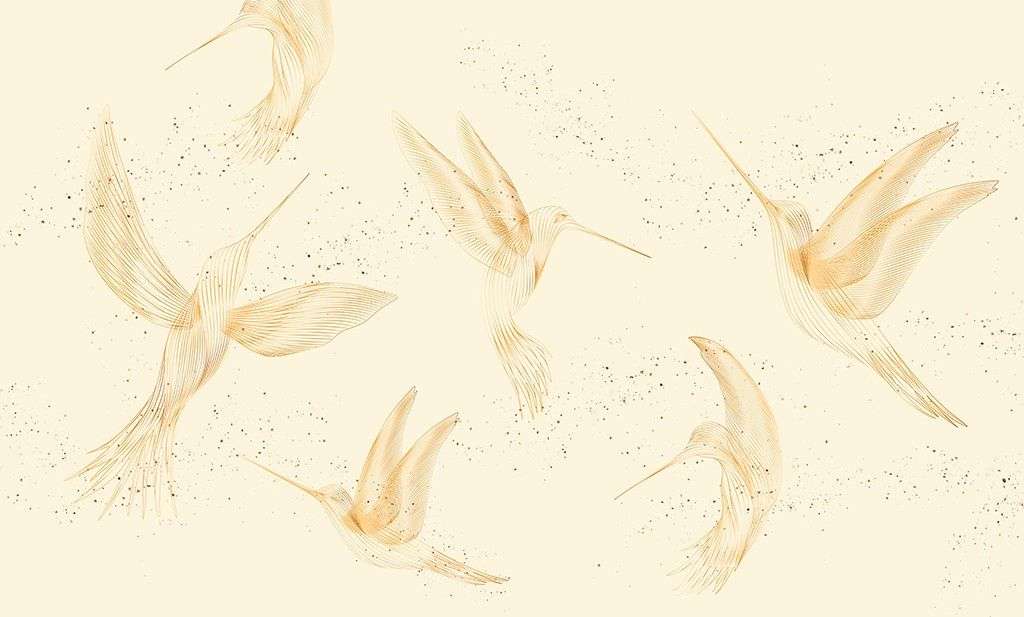 Фотообои в интерьере калибри на бежевом фоне  9-2107 фото