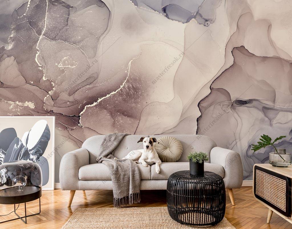 Фотообои Бледно-розовые чернила флюид  9-1386